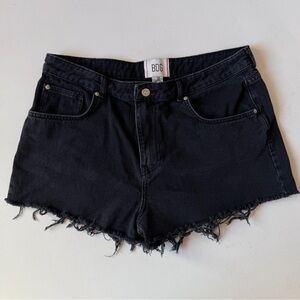 BDG Urban Outfitters Womens Black Raw Hem Cut Off High Waisted Jean Shorts Sz 33